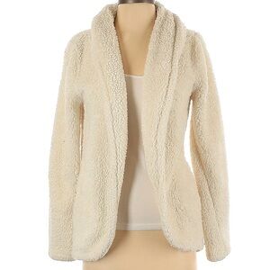 LOFT Cozy Cardigan Cream Sherpa Sweater XS